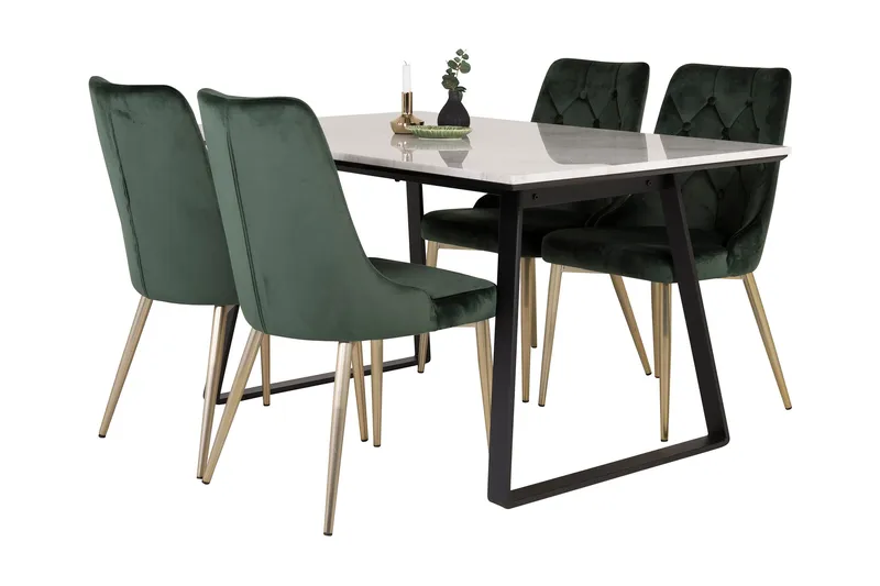 Admira Matgrupp med 4 Valerie Lyx Sammetsstol - Möbler - Bord & matgrupper - Matgrupper