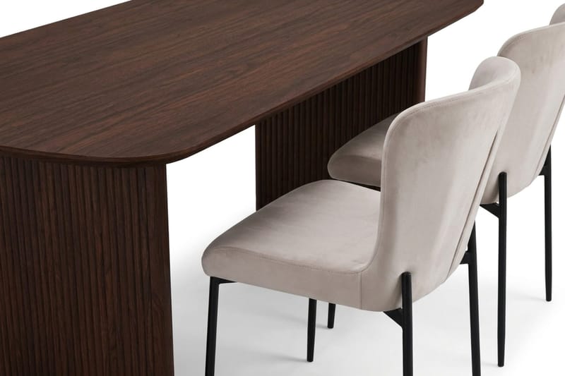 Alma Matgrupp rektangulärt 180 cm Rökt Ek med 6 Elsie Matstolar - Rökt ek/Beige - Möbler - Bord & matgrupper - Matgrupper