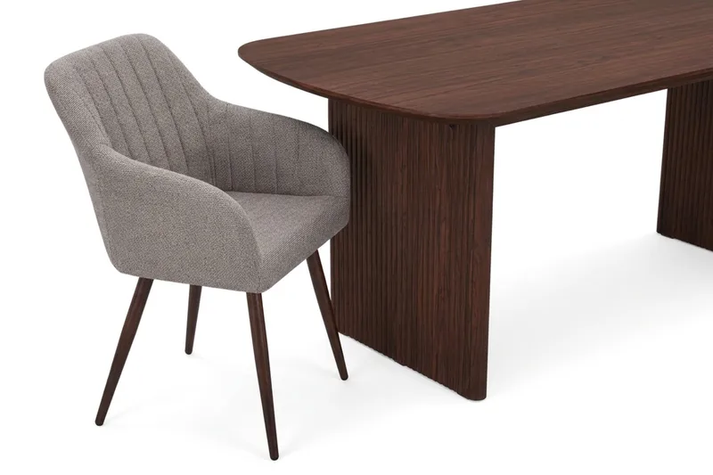 Alma Matgrupp rektangulärt 180 cm Valnöt med 6 Filippa Matstolar - Valnöt - Möbler - Bord & matgrupper - Matgrupper