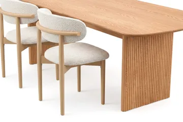 Alma Matgrupp rektangulärt 220 cm Ek med 6 Jaiveer Matstolar - Ek - Möbler - Bord & matgrupper - Matgrupper