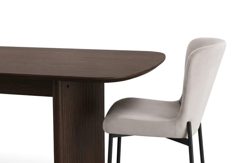 Alma Matgrupp rektangulärt 220 cm Rökt Ek med 6 Elsie Matstolar - Rökt ek/Beige - Möbler - Bord & matgrupper - Matgrupper