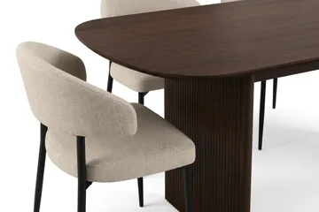 Alma Matgrupp rektangulärt 220 cm Rökt Ek med 6 Sawako Matstolar - Rökt ek - Möbler - Bord & matgrupper - Matgrupper