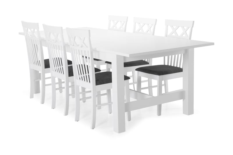 Altea Matbord med 6 st Rebecka stolar - Vit - Matgrupper