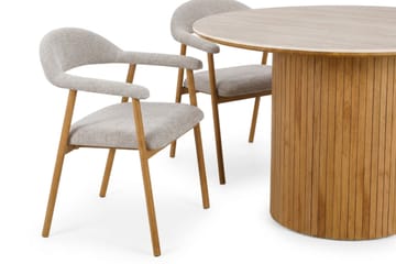 Arvo Matgrupp runt 120 cm Ek med 4 Ronja Matstolar - Ek/Ek - Möbler - Bord & matgrupper - Matgrupper