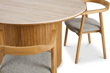 Arvo Matgrupp runt 150 cm Ek med 6 Jolie Matstolar - Ek - Möbler - Bord & matgrupper - Matgrupper