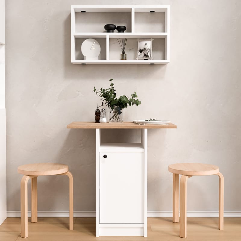 Avero Matbord- 72x73,8x44,5 cm - Vit och ek - Möbler - Bord & matgrupper - Matgrupper