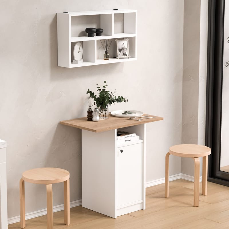 Avero Matbord- 72x73,8x44,5 cm - Vit och ek - Möbler - Bord & matgrupper - Matgrupper