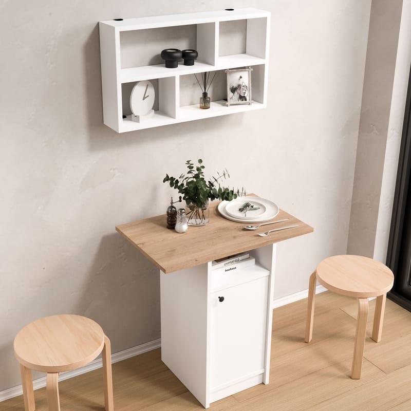Avero Matbord- 72x73,8x44,5 cm - Vit och ek - Möbler - Bord & matgrupper - Matgrupper