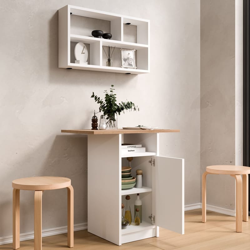 Avero Matbord- 72x73,8x44,5 cm - Vit och ek - Möbler - Bord & matgrupper - Matgrupper
