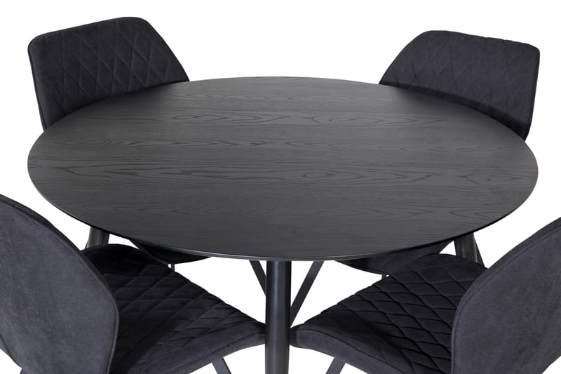 Balisa Matgrupp 115 cm Rund inkl 4 Sumoas Stolar - Svart - Möbler - Bord & matgrupper - Matgrupper