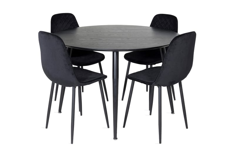 Balisa Matgrupp 115 cm Rund inkl 4 Ypas Stolar - Svart - Möbler - Bord & matgrupper - Matgrupper