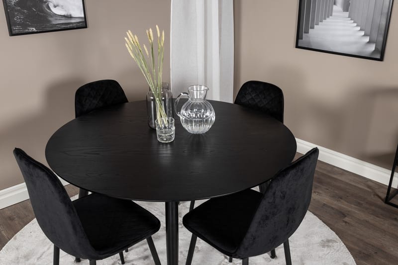 Balisa Matgrupp 115 cm Rund inkl 4 Ypas Stolar - Svart - Möbler - Bord & matgrupper - Matgrupper