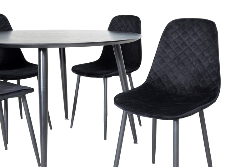 Balisa Matgrupp 115 cm Rund inkl 4 Ypas Stolar - Svart - Möbler - Bord & matgrupper - Matgrupper