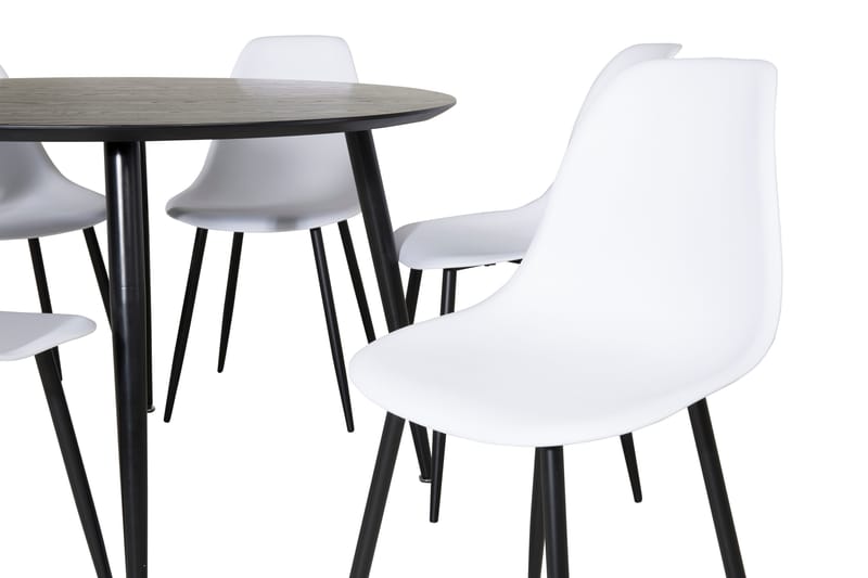 Balisa Matgrupp 115 cm Rund inkl 6 Ypas Stolar - Svart/Vit - Möbler - Bord & matgrupper - Matgrupper