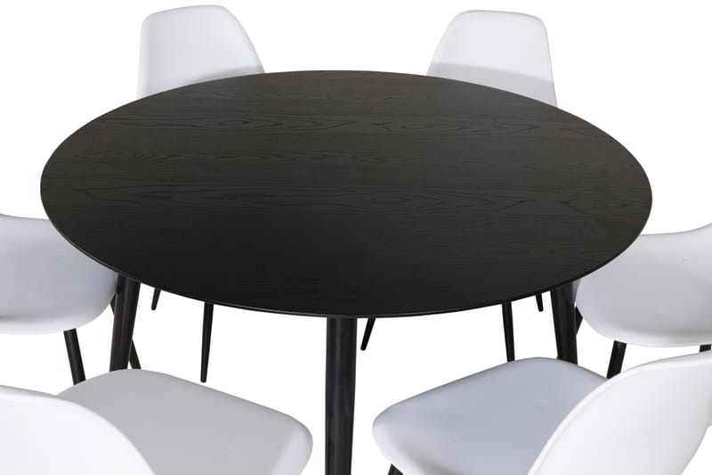 Balisa Matgrupp 115 cm Rund inkl 6 Ypas Stolar - Svart/Vit - Möbler - Bord & matgrupper - Matgrupper