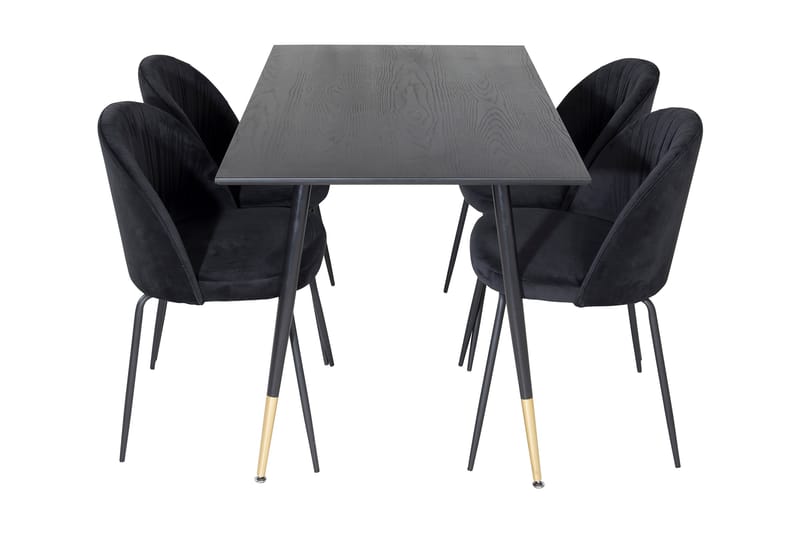 Balisa Matgrupp 120 cm inkl 4 Foyos Stolar - Svart - Möbler - Bord & matgrupper - Matgrupper