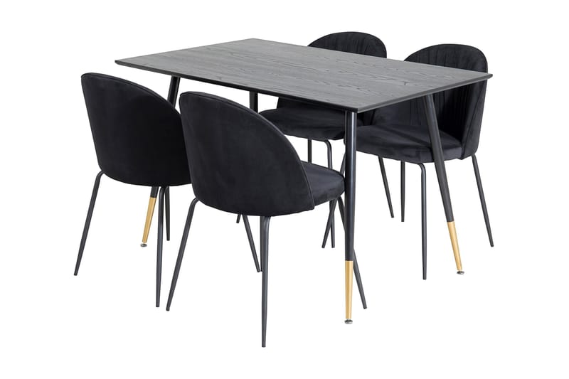 Balisa Matgrupp 120 cm inkl 4 Foyos Stolar - Svart - Möbler - Bord & matgrupper - Matgrupper