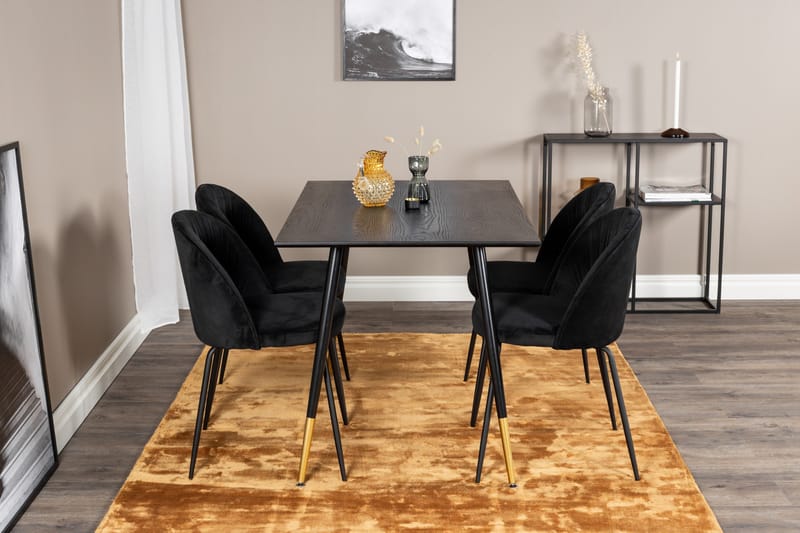 Balisa Matgrupp 120 cm inkl 4 Foyos Stolar - Svart - Möbler - Bord & matgrupper - Matgrupper