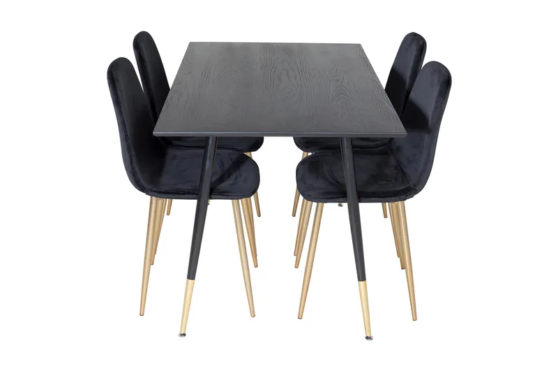 Balisa Matgrupp 120 cm inkl 4 Pontus Sammetsstolar - Svart/Mässing - Möbler - Bord & matgrupper - Matgrupper