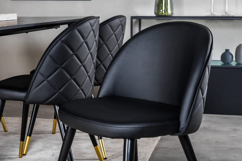 Balisa Matgrupp 180 cm inkl 6 Valera Stolar - Svart/Mässing - Möbler - Bord & matgrupper - Matgrupper