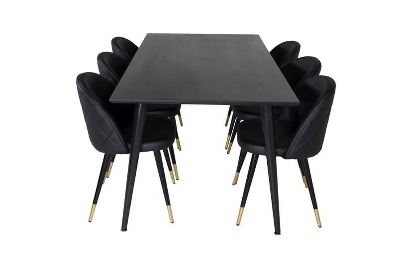 Balisa Matgrupp 180 cm inkl 6 Valera Stolar - Svart/Mässing - Möbler - Bord & matgrupper - Matgrupper