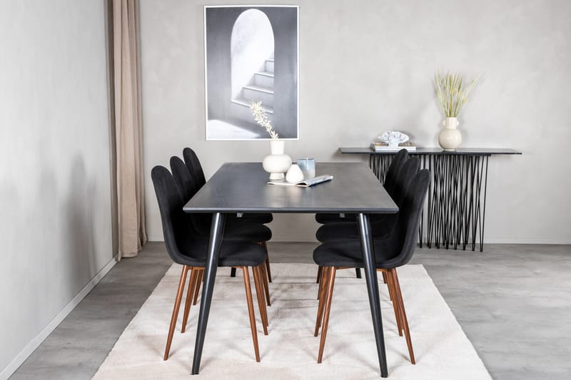 Balisa Matgrupp 180 cm inkl 6 Ypas Stolar - Svart/Brun - Möbler - Bord & matgrupper - Matgrupper