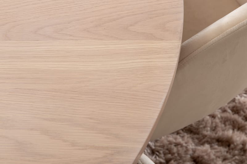 Biana Matgrupp 100 cm Rund inkl 4 Berita Sammetsstolar - Beige/Svart - Möbler - Bord & matgrupper - Matgrupper