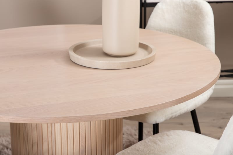 Biana Matgrupp 100 cm Rund inkl 4 Pontus Stolar - Beige/Vit/Svart - Möbler - Bord & matgrupper - Matgrupper