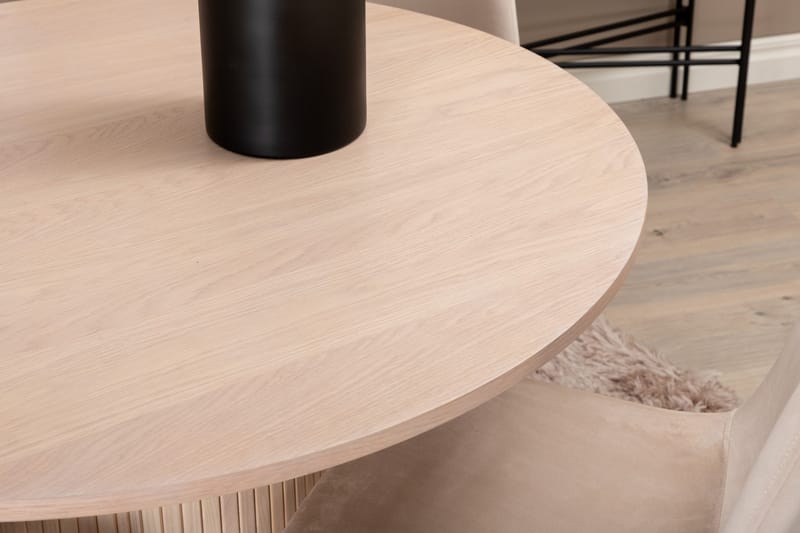 Biana Matgrupp 100 cm Rund inkl 4 Pontus Stolar - Beige/Svart - Möbler - Bord & matgrupper - Matgrupper