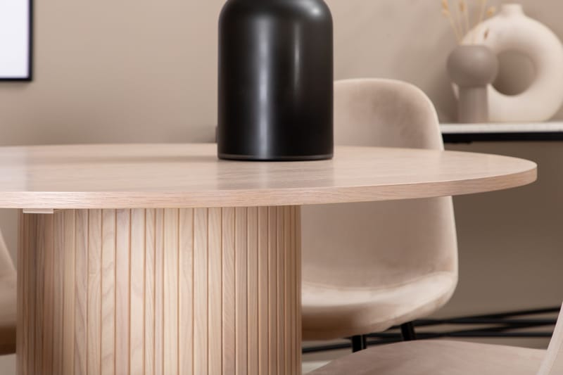 Biana Matgrupp 100 cm Rund inkl 4 Pontus Stolar - Beige/Svart - Möbler - Bord & matgrupper - Matgrupper