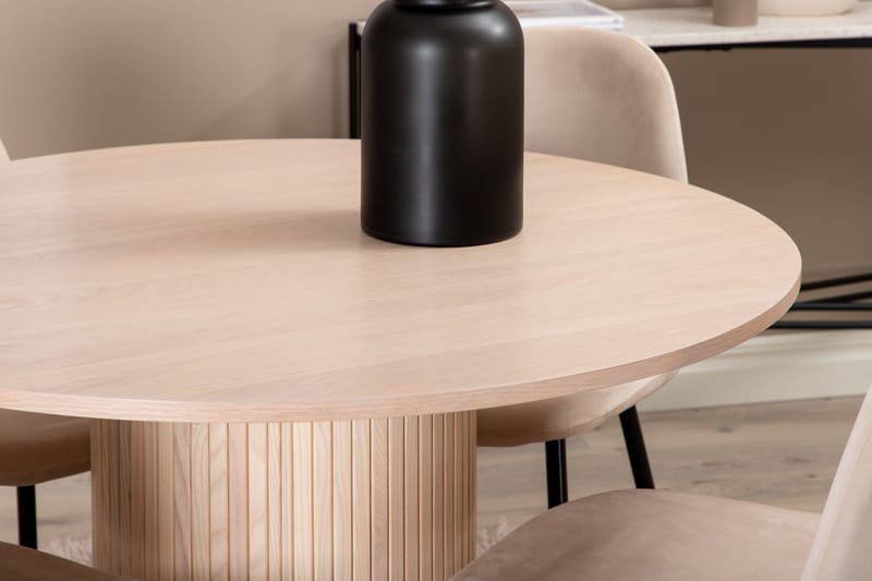 Biana Matgrupp 100 cm Rund inkl 4 Pontus Stolar - Beige/Svart - Möbler - Bord & matgrupper - Matgrupper