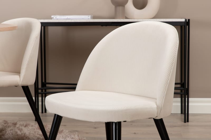 Biana Matgrupp 110 cm Rund inkl 4 Valera Manchesterstolar - Beige/Svart - Möbler - Bord & matgrupper - Matgrupper