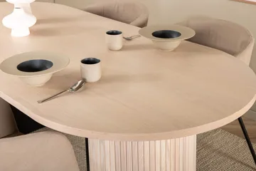 Biana Matgrupp 200 cm Oval inkl 4 Berita Stolar - Beige/Svart - Möbler - Bord & matgrupper - Matgrupper