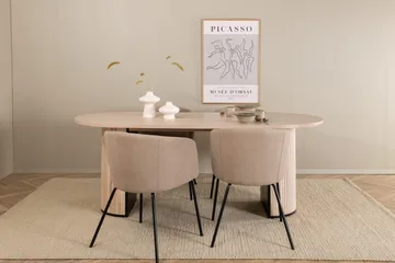 Biana Matgrupp 200 cm Oval inkl 4 Berita Stolar - Beige/Svart - Möbler - Bord & matgrupper - Matgrupper
