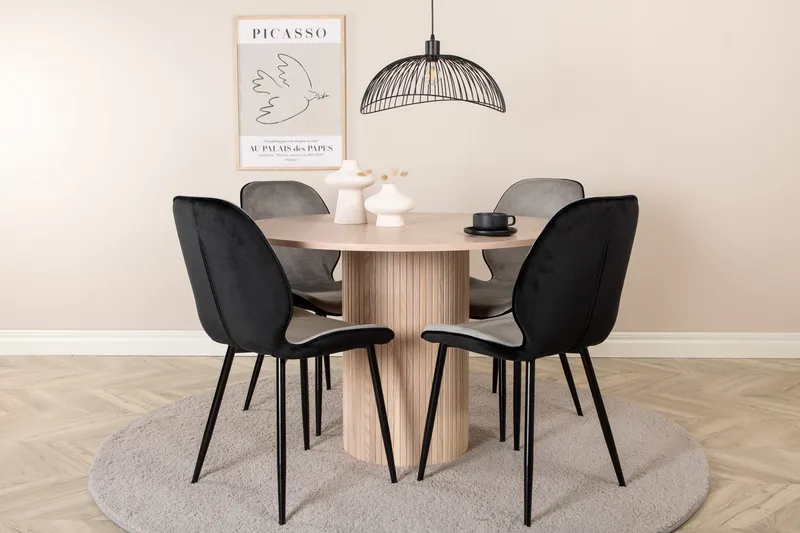 Bianca runt matbord med 4st Emma matstol, undefined