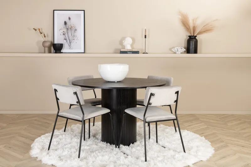 Bianca runt matbord med 4st Kenth matstol, undefined