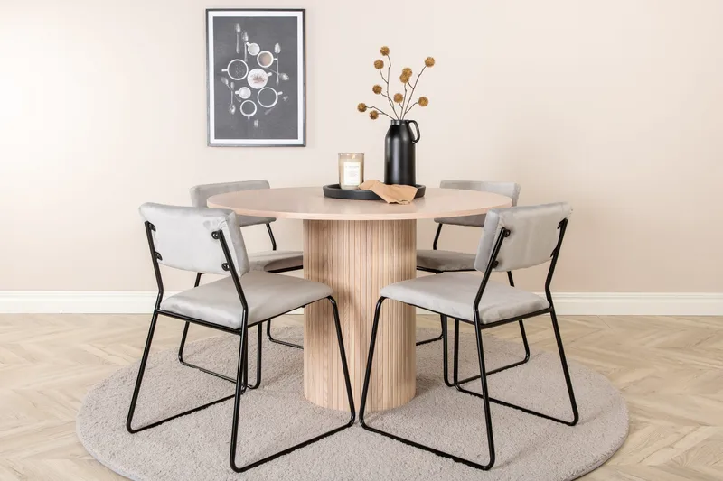 Bianca runt matbord med 4st Kenth matstol, undefined