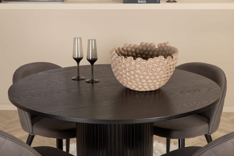 Bianca runt matbord med 4st Velvet matstol - Möbler - Bord & matgrupper - Matgrupper