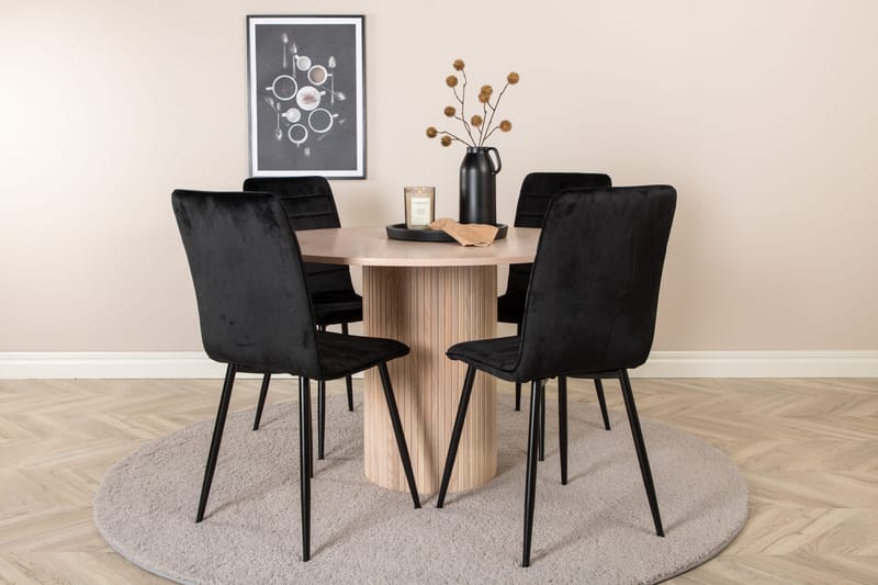 Bianca runt matbord med 4st Windu Lyx matstol, undefined