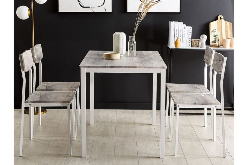 Bismarca Matgrupp 110 cm Inkl 4 Stolar - Grå/Vit - Möbler - Bord & matgrupper - Matgrupper