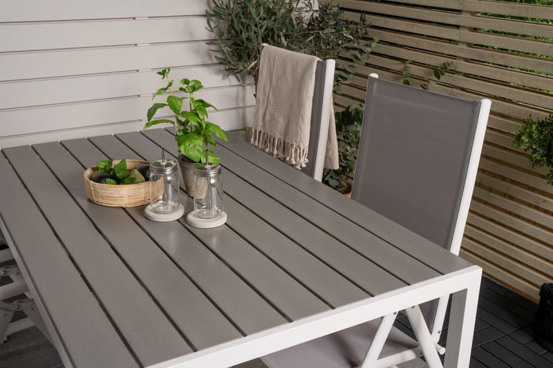 Buitepos Matgrupp inkl 4 Positionsstolar - Polywood/Vit - Utemöbler - Utegrupp - Matgrupp utomhus