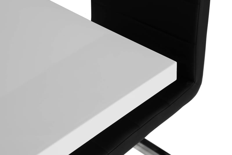 Cesi Matgrupp 140 cm med 4 Cibus Stol - Vit/Svart/Svart PU/Krom - Möbler - Bord & matgrupper - Matgrupper