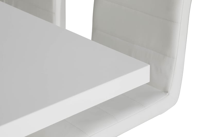 Cesi Matgrupp 140 cm med 4 Cibus Stol - Vit/Svart/Svart PU/Krom - Möbler - Bord & matgrupper - Matgrupper