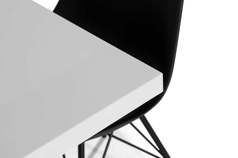 Cesi Matgrupp 140 cm med 4 Shell Stol - Vit/Svart/Svart PU - Möbler - Bord & matgrupper - Matgrupper