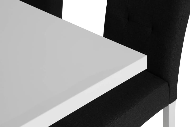 Cesi Matgrupp 140 cm med 4 Viktor Stol - Vit/Svart/Svart PU - Möbler - Bord & matgrupper - Matgrupper