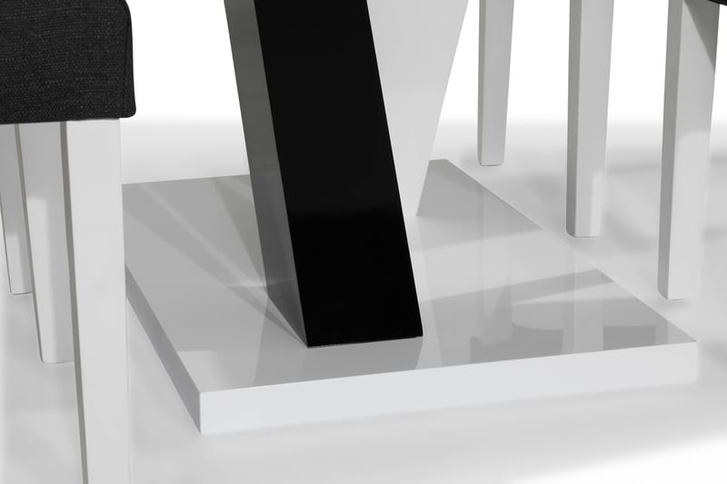 Cesi Matgrupp 140 cm med 4 Viktor Stol - Vit/Svart/Svart PU - Möbler - Bord & matgrupper - Matgrupper