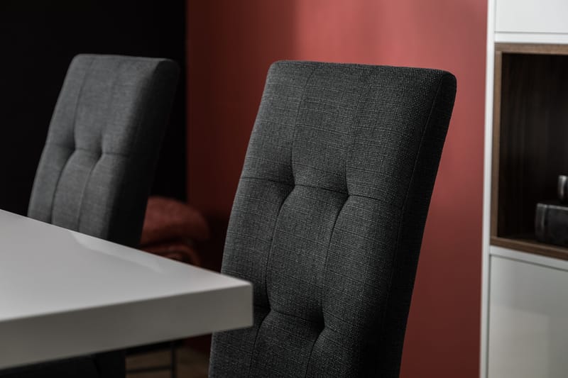 Cesi Matgrupp 140 cm med 4 Viktor Stol - Vit/Svart/Svart PU - Möbler - Bord & matgrupper - Matgrupper