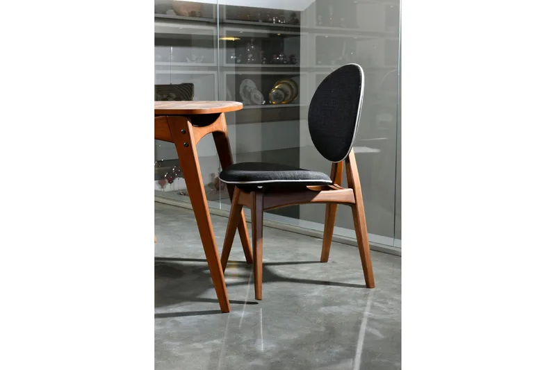 Charbel Matgrupp 160 cm med 4 matstolar - Valnöt/Antracit - Möbler - Bord & matgrupper - Matgrupper