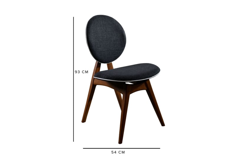 Charbel Matgrupp 160 cm med 4 matstolar - Valnöt/Antracit - Möbler - Bord & matgrupper - Matgrupper