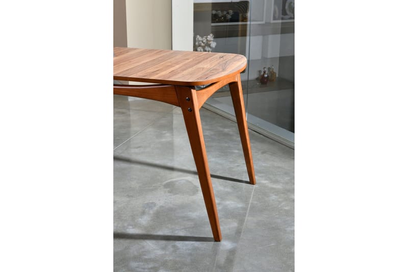 Charbel Matgrupp 160 cm med 4 matstolar - Valnöt/Cream - Möbler - Bord & matgrupper - Matgrupper